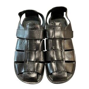 Johnston & Murphy Men's Black All Leather Fisherman Sandals  Size 10  Dress Shoe